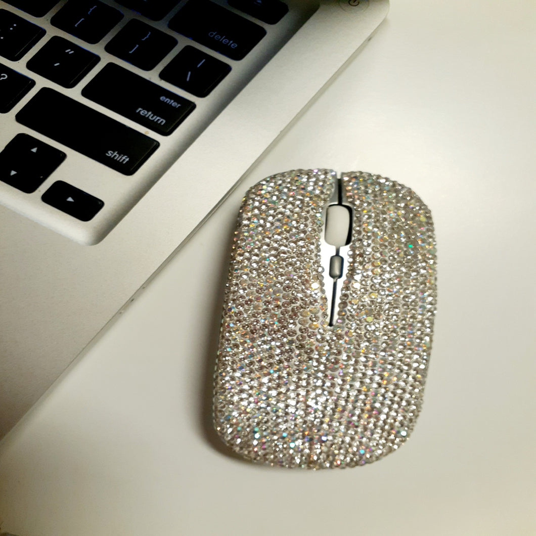 Wireless Computer Mouse (With Silver Trimming on Top)